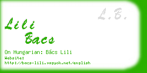 lili bacs business card