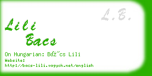 lili bacs business card